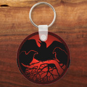 Raven Art Keychain Wildlife Crow / Raven Gives キーホルダー (正面)