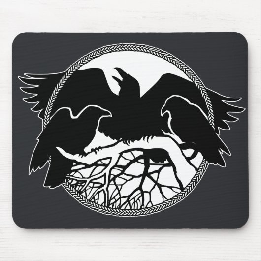 Raven Art Mouspads Crow Artカッコいい Computer Gift マウスパッド (正面)