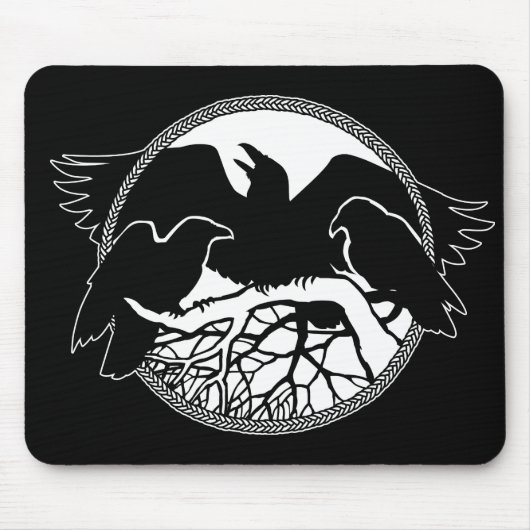 Raven Art Mouspads Crow Artカッコいい Computer Gift マウスパッド (正面)