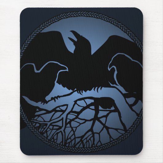 Raven Art Mouspads Crow Artカッコいい Computer Gift マウスパッド (正面)