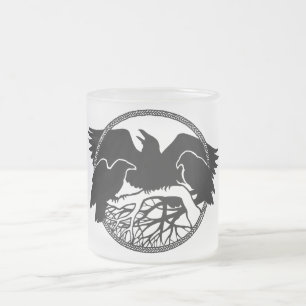 Raven Art Mug Wild Bird Beer Mug Raven Gasses フロストグラスマグカップ