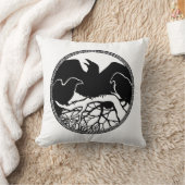 Raven Art Pillows First Nations Wildlife Pillows クッション (ブランケット)