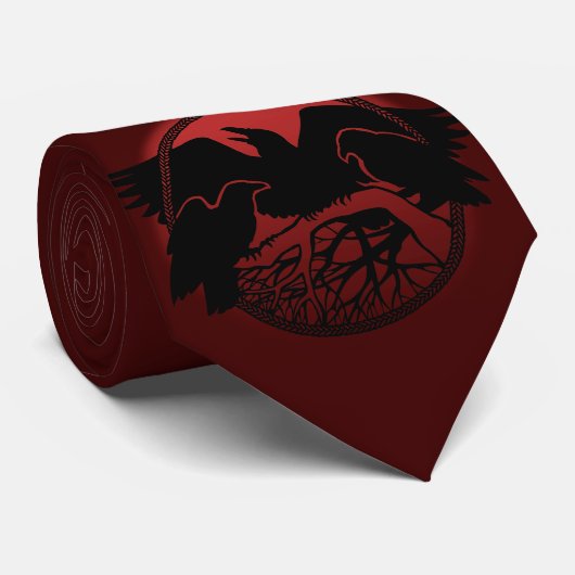 Raven Art Ties Wildlife Crow / Raven Nectie Gives ネクタイ (ロール)
