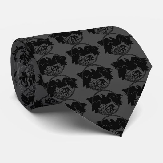 Raven Art Ties Wildlife Crow / Raven Nectie Gives ネクタイ (ロール)
