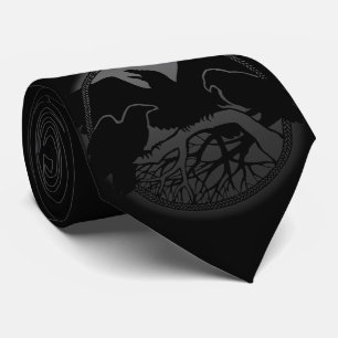 Raven Art Ties Wildlife Crow / Raven Nectie Gives ネクタイ