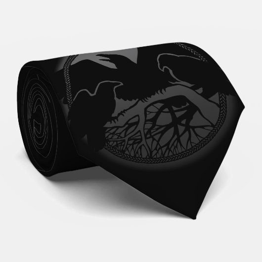 Raven Art Ties Wildlife Crow / Raven Nectie Gives ネクタイ (ロール)