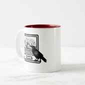 Raven Atom Brain Laptop 2トーンコーヒーマグ ツートーンマグカップ (正面左)