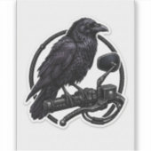 Raven Biker Sticker — Gothic Motorcycle Handlebar  シール (正面)