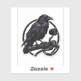 Raven Biker Sticker — Gothic Motorcycle Handlebar  シール