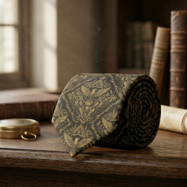 Raven Bird Gothic Pattern – Dark Academia Gift ネクタイ