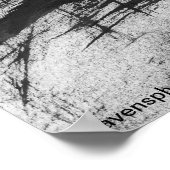 Raven (black bird) in woods with Moon and stars ポスター (角)