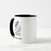 Raven Caw-Fee Gothic Bird Art Office Gift マグカップ (正面左)