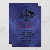 Raven & Chandelier in Purple Hazeハロウィーン招待状 招待状 (正面/裏面)