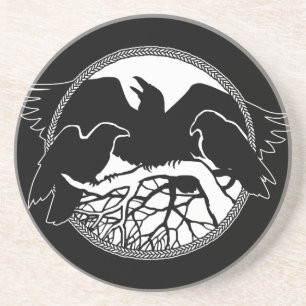Raven Coaster Raven Gift Raven & Crow Art Decor コースター