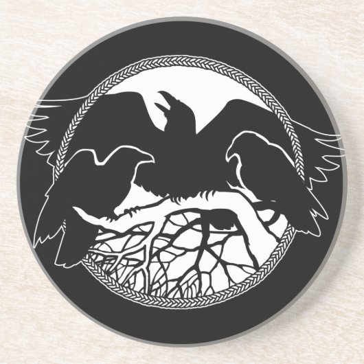 Raven Coaster Raven Gift Raven & Crow Art Decor コースター (正面)