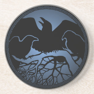 Raven Coaster Raven Gift Raven & Crow Art Decor コースター