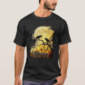 Raven Crow Attempted Murder Retro Moon Wiccan Paga Tシャツ (正面)