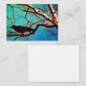 Raven Crow Black Bird Silver Tree Photo Note Card ノートカード (正面/裏面)