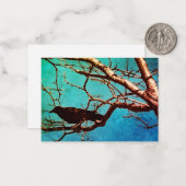 Raven Crow Black Bird Silver Tree Photo Note Card ノートカード (正面/裏面インサイチュ)