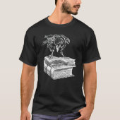 Raven Crow Book Aesthetic Dark Academia Bookworm Tシャツ (正面)