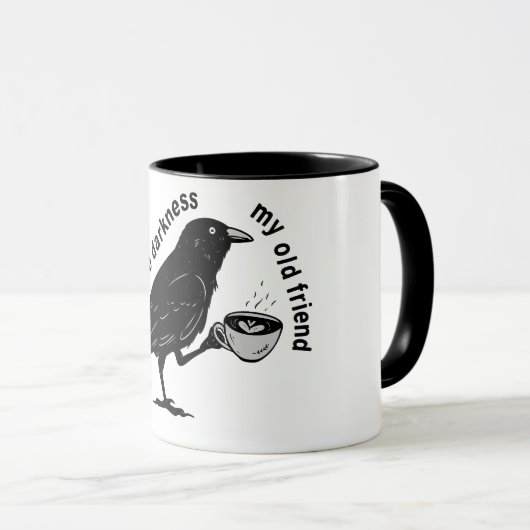 Raven Crow Coffee Fall | Nevermore Poe Gothic Poet マグカップ (正面右)