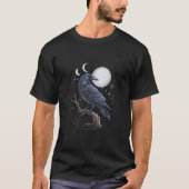 Raven Crow Dark Bird Witchcraft Omens Midnight Tシャツ (正面)