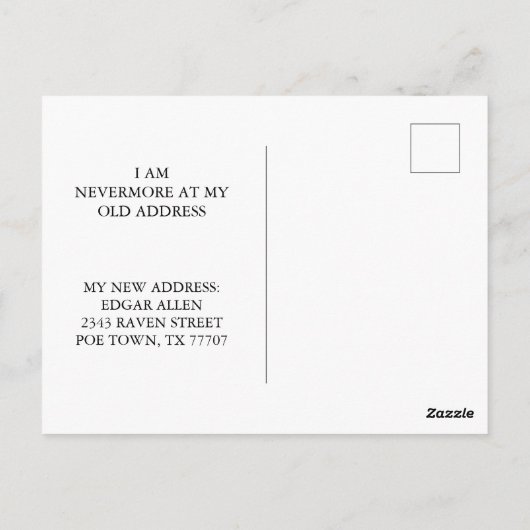 Raven Crow Halloweenの発表 ポストカード (裏面)