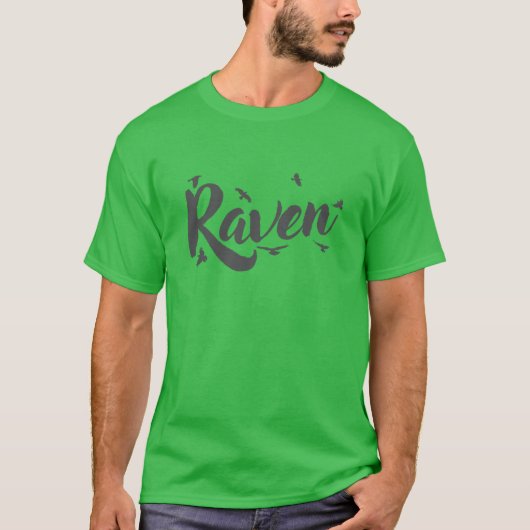 Raven Crow Raven鳥の環境と自然 おもしろい Tシャツ (正面)