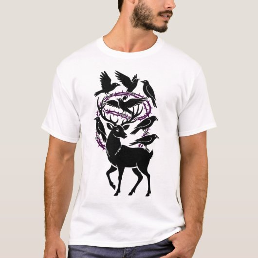 Raven Crown Deer Tシャツ (正面)
