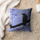 Raven Eclipse in Blue with tree by Aexandra調理師 クッション (ブランケット)