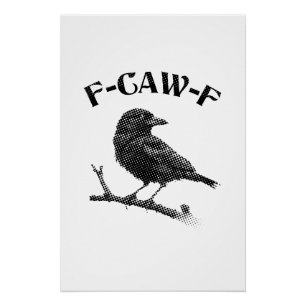 Raven F-CAW-Fハロウィーンミニマリスト ポスター