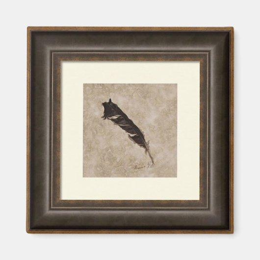Raven Feather Crow & Bird-lover Framed Art Effect マグネット (正面)