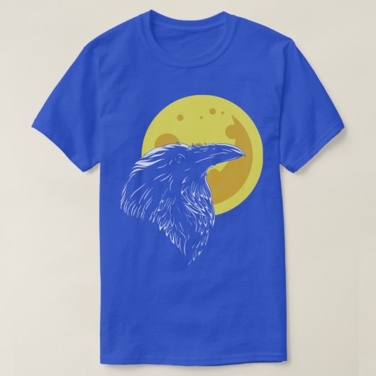 Raven Gift TShirtRaven頭と満月 Tシャツ (デザイン正面)