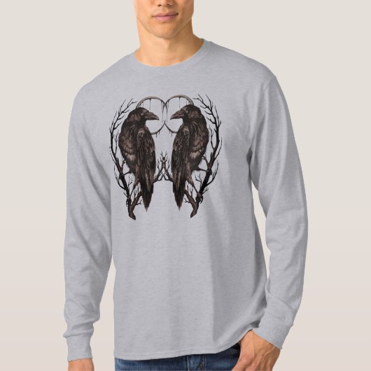 Raven in Dead Tree - Dark Gothic Art Tシャツ (正面)