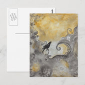 Raven in Orange抽象芸術 ポストカード (正面/裏面)