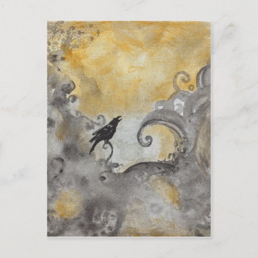 Raven in Orange抽象芸術 ポストカード (正面)