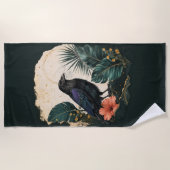 Raven in the Emerald Garden ビーチタオル (正面)