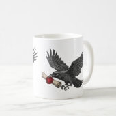 Raven messenger Dark Macabre Art Gothic Love コーヒーマグカップ (正面右)