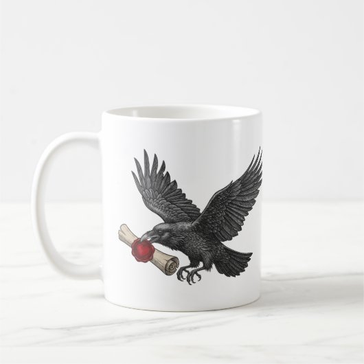 Raven messenger Dark Macabre Art Gothic Love コーヒーマグカップ (左)
