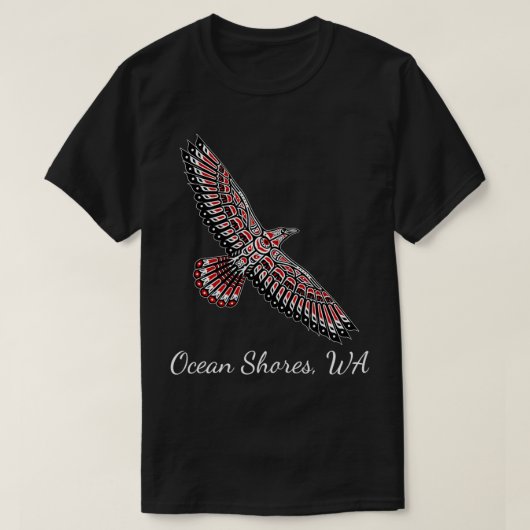 Raven Native American Haida Ocean Shores WA PNW Ar Tシャツ (デザイン正面)