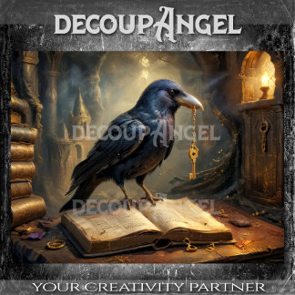 Raven of the Golden Key Decoupage 薄葉紙