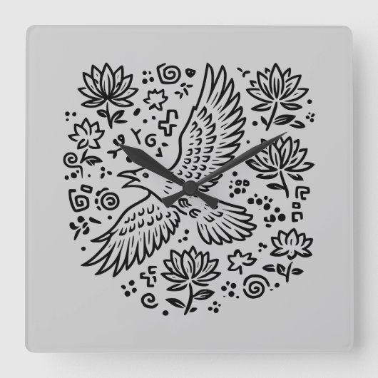 Raven of Transformation スクエア壁時計 (正面)