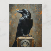 Raven on a Phone ポストカード (正面)