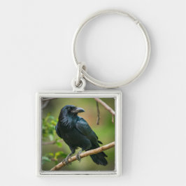 Raven on a Tree Branch キーホルダー