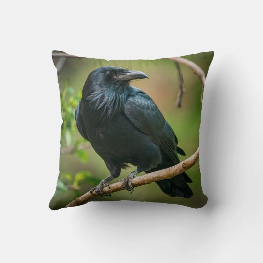 Raven on a Tree Branch クッション (裏面)