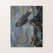 Raven on Peak – Impasto Corvid Dark Gothic ジグソーパズル (縦)