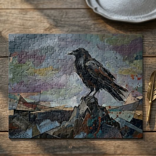 Raven on Peak – Impasto Corvid Dark Gothic ジグソーパズル
