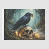 Raven on Skull in the Forest Decoupage 薄葉紙 (正面)
