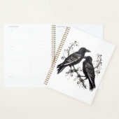 Raven Pair Black Quilling design プランナー手帳 (ディスプレー)