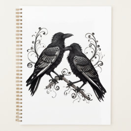 Raven Pair Black Quilling design プランナー手帳